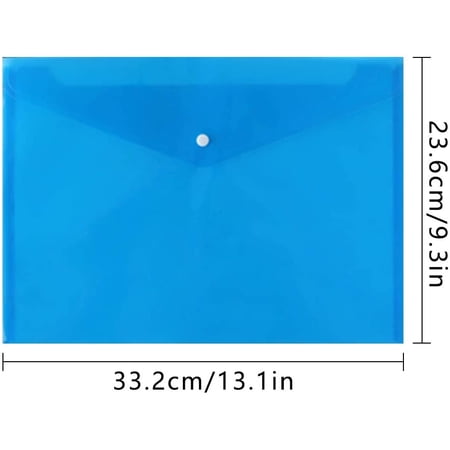 36pcs Poly Envelope Folders, Clear Plastic Envelopes with Snap Button ...