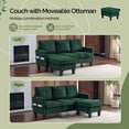 thumbnail image 4 of Ktaxon Convertible Sectional Sofa, L Shaped Couch with Storage Ottoman, Corduroy 3-Seater Couch for Small Space Living Room Light Dark Green, 4 of 9