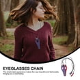 thumbnail image 3 of KAKOWELY Chaîne de Lunettes 2 Pcs Style Rétro Chaîne de Lunettes Portable Support de Rangement Antidérapant Corde de Lunettes 20.47"X1.97"X0.08 Pouces, 3 of 5