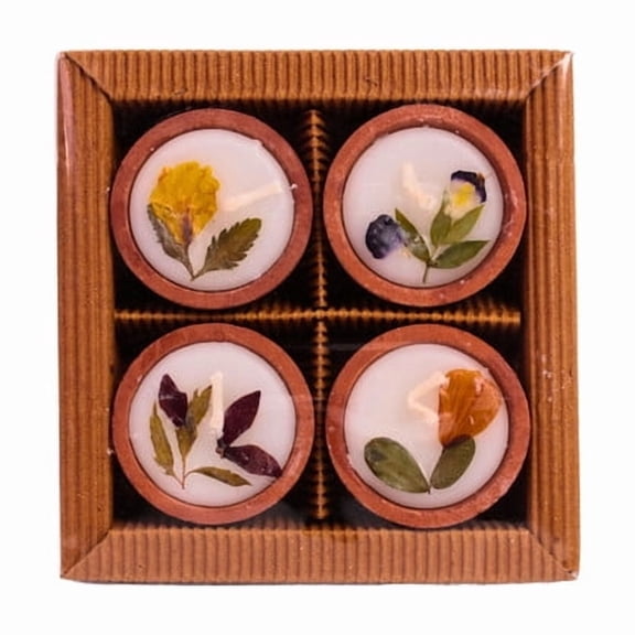 Eco-Friendly Soy Wax Handmade Scented Candle Diya Set for Home Decor, Smokeless Positive Energy (Sandalwood)