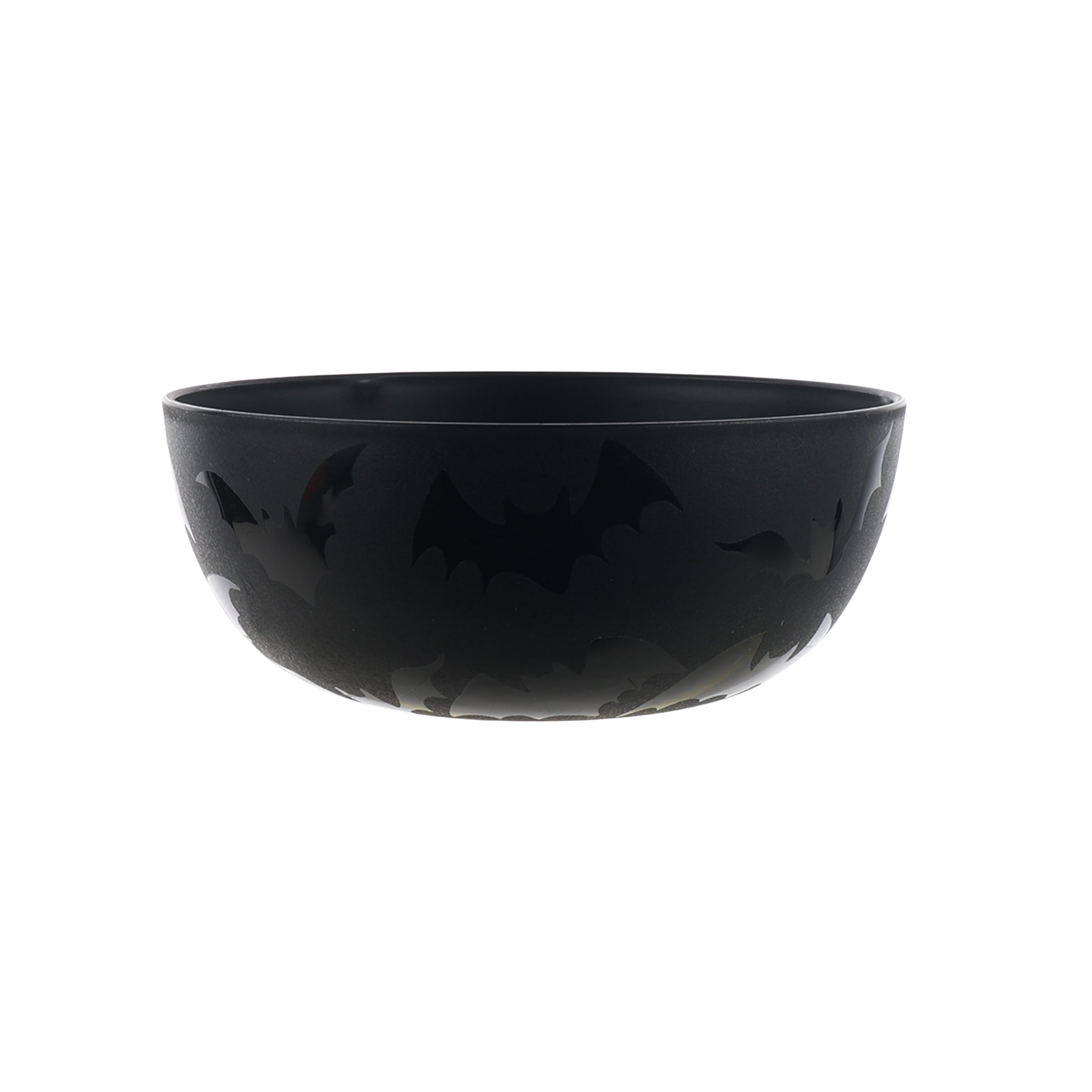 Mainstays 30-Piece Plastic Etched Halloween Bat Pattern Dinnerware Set, Black