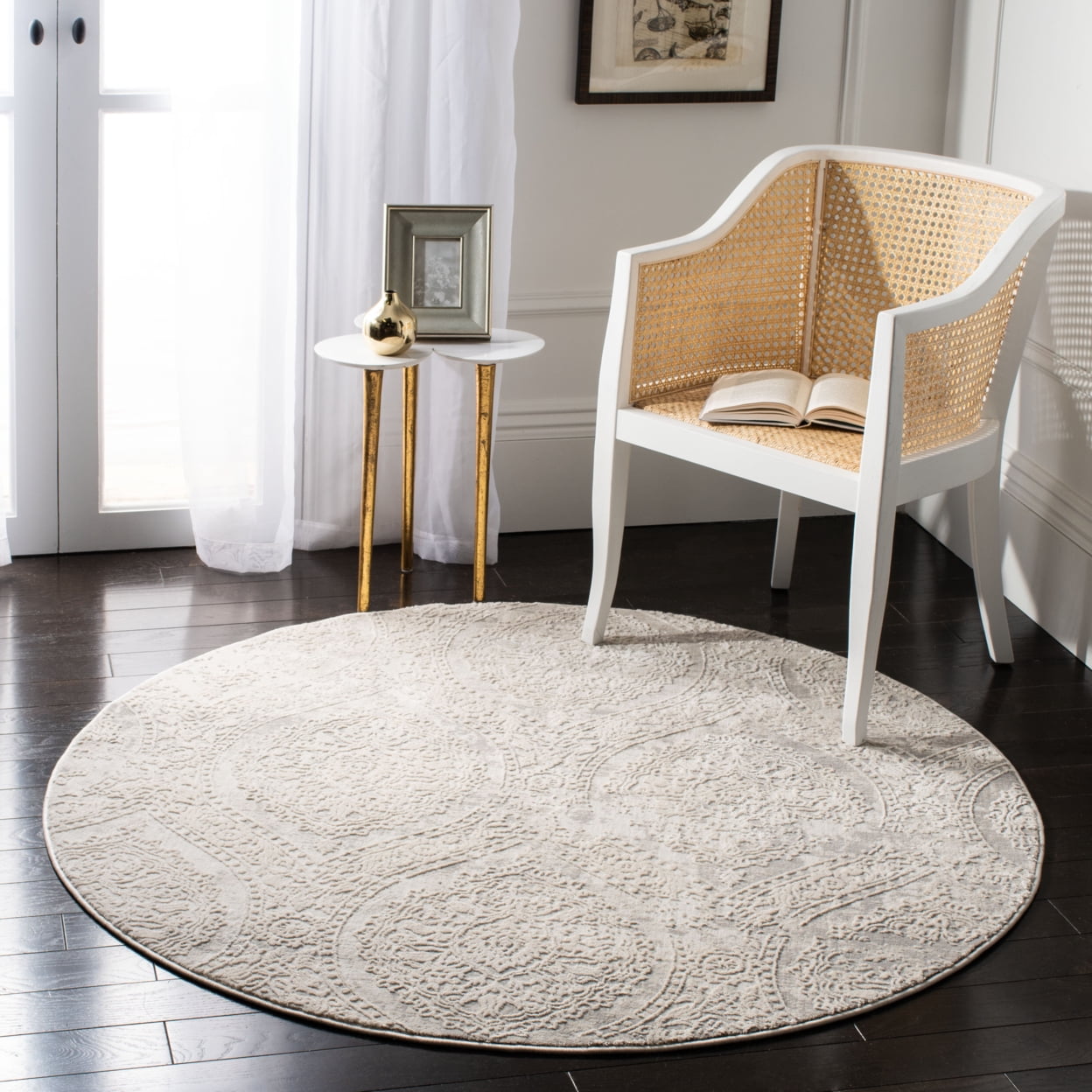 SAFAVIEH Princeton Collection PRN715G Grey / Beige Rug