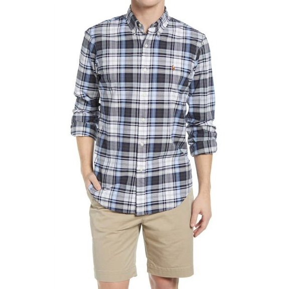 Polo Ralph Lauren Men's Classic-Fit Performance Twill Shirt Red/Blue Multi-Small