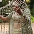 thumbnail image 2 of Poshida Sheesh Shessha Dupatta Dupata Gold mirror work wedding Eid Ramadan fashion Pakistani Indian, 2 of 3