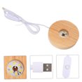 thumbnail image 3 of OULII 2Pcs Light Stand Base Wood Khaki for Warm Atmosphere Lighting, 3 of 8