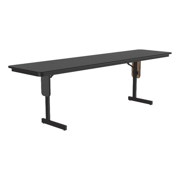 Correll SP 24x96 Contemporary Metal/Wood Folding Seminar Table in Black Granite