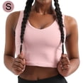 thumbnail image 3 of sweethay Camisola de yoga para mujer Vestido de fitness femenino Estilo simple Sujetador Chaleco Top Rosa S Type2 NO2, 3 of 6