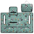 thumbnail image 4 of COEQINE Golf Cart Accessories Seat Covers with 4 Pockets, Foldable Design for Easy Carry Quilted Towel Seat Cover Easy to Install for EZGO Yamaha Club Cars, Easter Bunny Carrot Green, 4 of 8