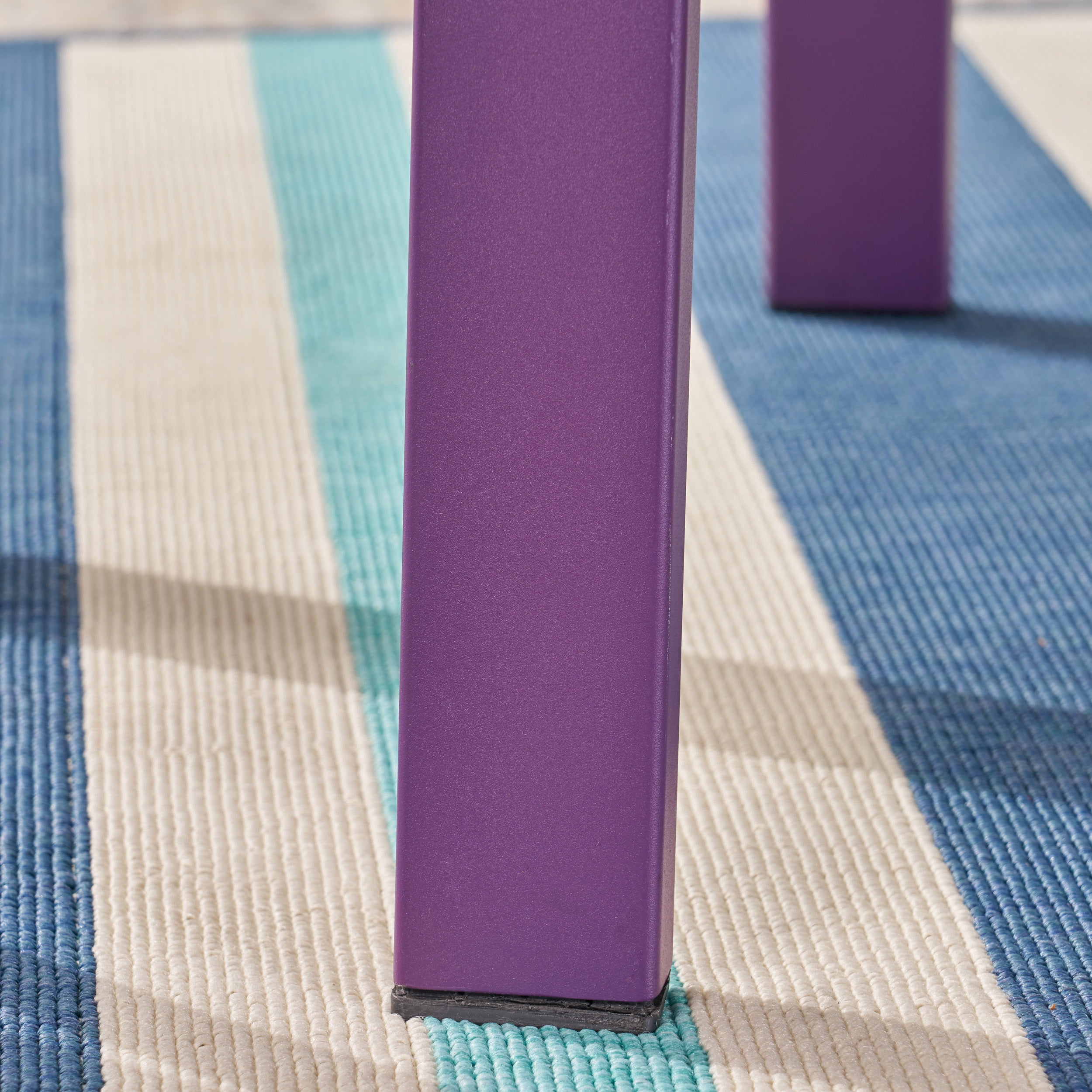 Easton Outdoor 3 Piece Iron Bistro Set, Matte Purple