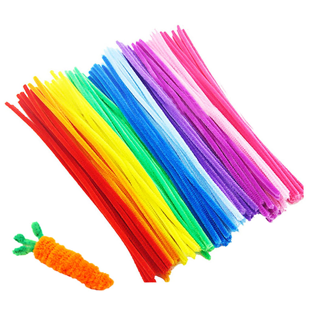 1200 Pcs Pipe Cleaners DIY Art Craft Decorations Chenille Stems,Smooth Processing at Both Ends 6 mm x 12 Inch Safe and Humanized Design for DIY Art Craft 12 Assorted Colors 