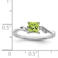 thumbnail image 2 of Primal Silver Sterling Silver Rhodium-plated Diamond and Peridot Square Ring, 2 of 4