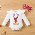 Newborn Outfit Kids Christmas Deer Head Printed Top Strap Skirt Cute