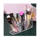 thumbnail image 5 of Porta brochas de maquillaje con 3 compartimentos, organizador de lápices de cejas acrílico transparente pequeño y brillante para tocador, 5 of 5