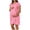 Pink, variant on HAOTAGS Maternity Knee Dress, Hospital Tee Shift Hidden Panel Feed Nurse Access Gown Short Sleeve Classic Dress Pink S