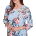 thumbnail image 4 of Alfred Dunner Womens Tropical Print Knit Top With Necklace, 4 of 4