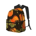 thumbnail image 2 of Daiia Orange Pumpkin School Backpack for Men Women, Unisex Large Waterproof Bookbag Schoolbag Casual Daypack for High School/College/Teens/Travel/Work Black, 2 of 8