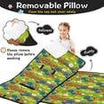thumbnail image 3 of Rooster and Daisy Green Pattern Teens Toddler Nap Mat with Pillow, Sleeping Mat Bag for Preschool Daycare 59"x22", 3 of 6