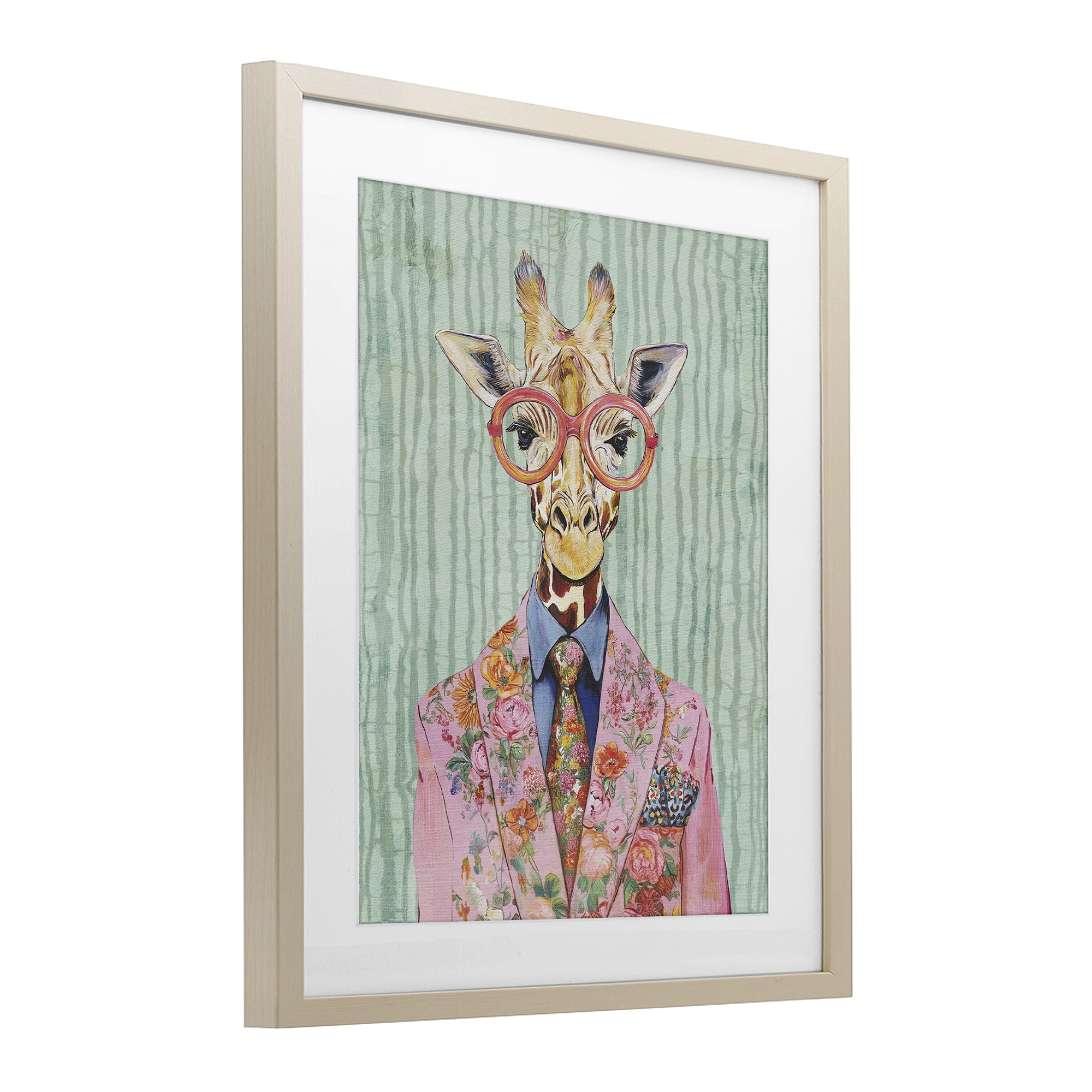Stupell Industries Tall Stylish Giraffe Birch Framed Print Under Glass, design by Svetlana Aleynikova