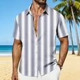 thumbnail image 2 of Kukoosong Men's Hawaiian Striped Print Short Sleeve Collared Shirt, Four-Way Stretch Breathable Loose Fit Button-Down Beachwear Top for Summer Vacation Casual Daily Wear Shirts, 2 of 7
