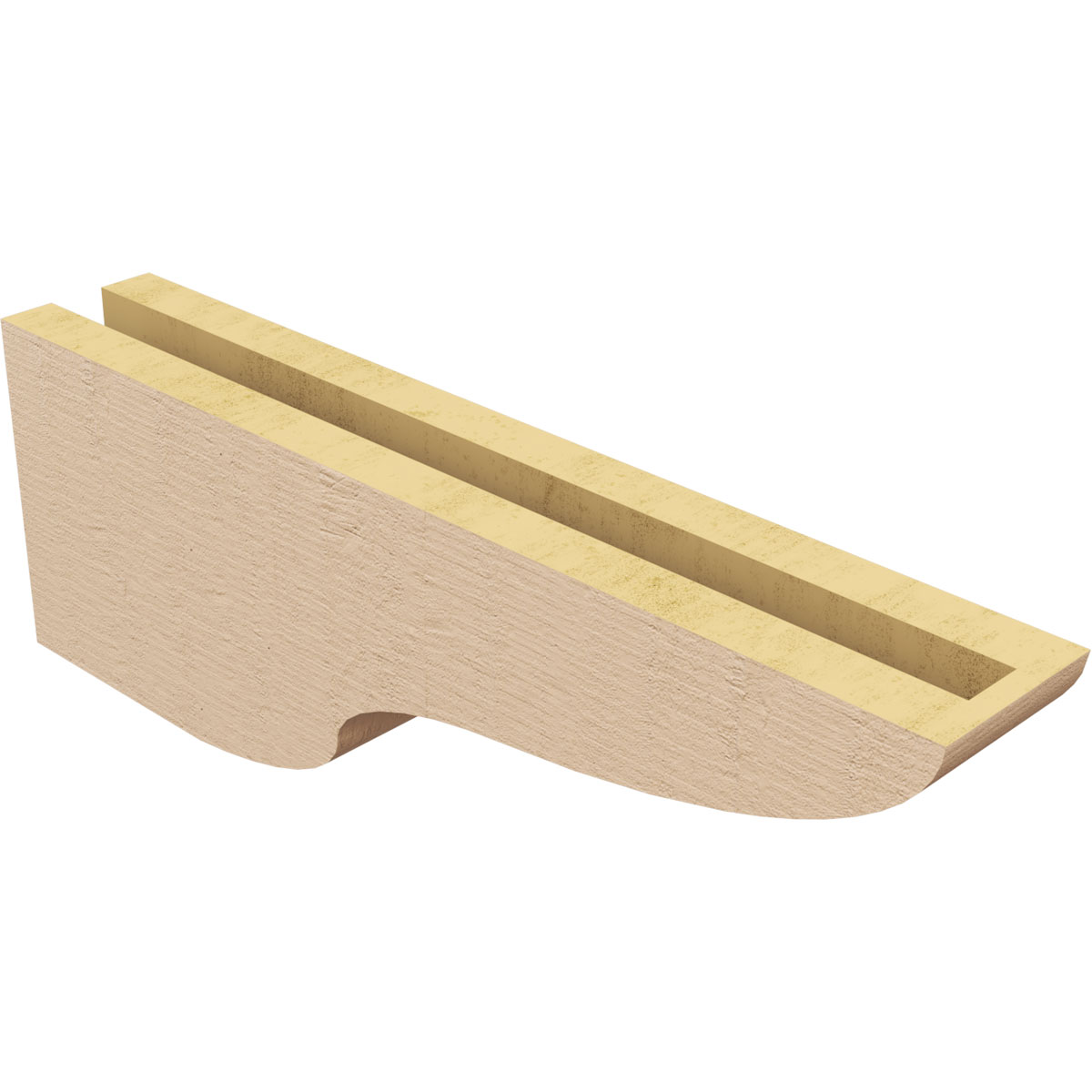 3"W x 18"D x 6"H Thin Greensboro Rough Cedar Woodgrain TimberThane Corbel, Primed Tan