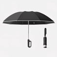 thumbnail image 1 of plegable automático, sombrillas fuertes de 8 costillas, sombrillas de lluvia para playa al aire libre , NEGRO, 1 of 8