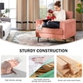 thumbnail image 4 of JULY'S SONG Accent Chair, Linen Fabric Comfy Upholstered Living Room Chairs, 37.8" Wide Mid Century Oversized Chair, Modern Arm Chair for Bedroom, Blush, 4 of 12