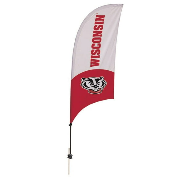 Wisconsin Badgers 7.5' Two-Tone Razor Feather Stake Flag