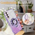 thumbnail image 5 of Compatible with Samsung Galaxy S21 Case Glitter with Magnetic Stand Pink,Phone Samsung S21 Case Silicone Transparent Support Wireless Charging Shockproof Luxury Protective Cover (Purple), 5 of 13