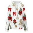 thumbnail image 6 of LEBONYARD Women's Trendy Crew Neck Hooded Drawstring Christmas Printing Pullover Sweatshirts Casual Long Sleeved Round Neck Loose Warm Fit Sweatshirts, 6 of 7