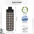 thumbnail image 3 of Fotbe Black Plaid Heart Pattern 18 Oz Sports Insulated Kettle Vacuum Cup Stainless Steel Travel Mug Cup Thermal Flask,Insulated Kettle for Cycling Gym Basketball Outdoor, 3 of 7