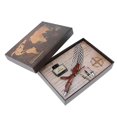 thumbnail image 2 of Juego de bolígrafos de con diseño único, juego de regalo con 3 puntas, 1 botella de tinta, recuerdos de boda para escritores, papelería para niñ Blanco negro Macarena Pluma pluma con tinta, 2 of 8