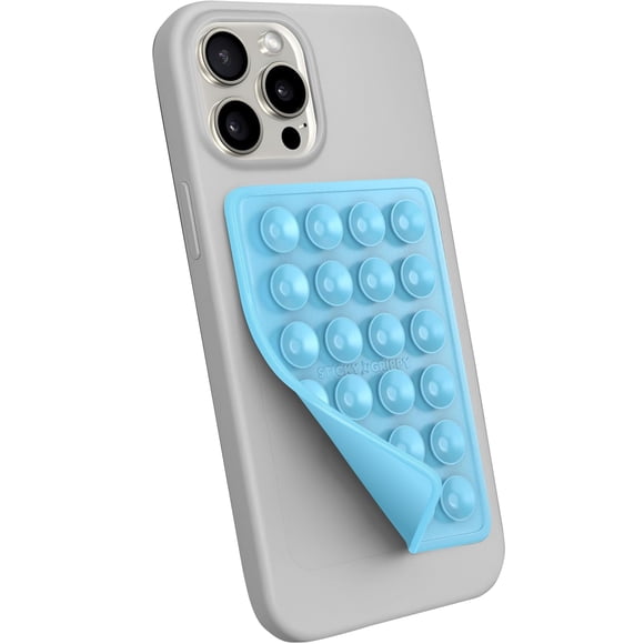 Soporte adhesivo para funda de celular StickyGrippy con ventosas, manos libres, azul