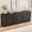 Black-D, variant on Wiilayok 31.5" Fluted Buffet Sideboard Cabinet with Unique Pop-up Doors & Adjustable Shelves, Modern Console Storage for Living Room, Dining Room, Kitchen, Hallway (Black Gray)