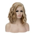 thumbnail image 4 of BERON Blonde Brown Short Wigs Women Girls Curly Wavy Hair Wig 14" Body Bob Cosplay Party or Daily Use Wigs, 4 of 4