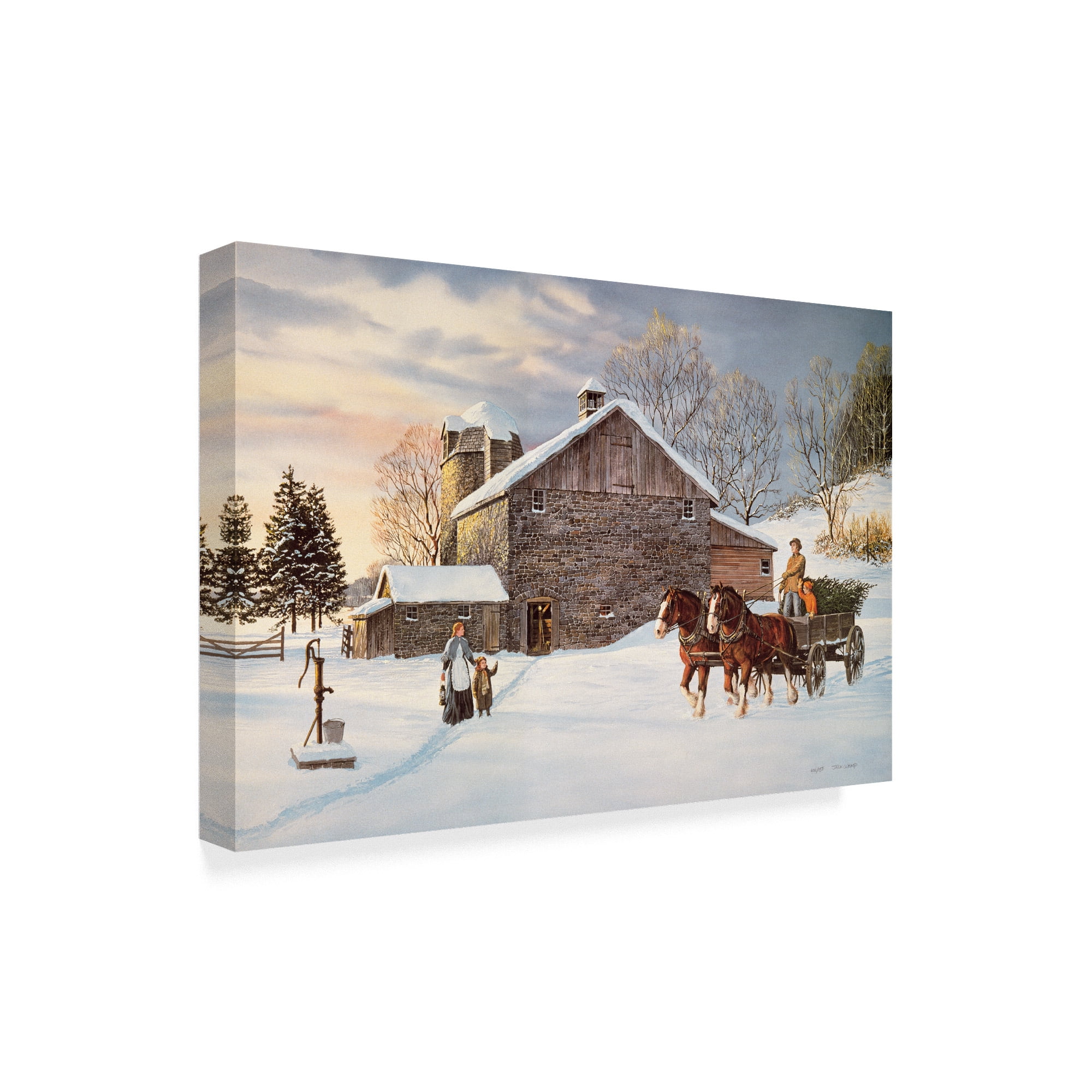 Trademark Fine Art 'Christmas At The Farm' Canvas Art by Jack Wemp