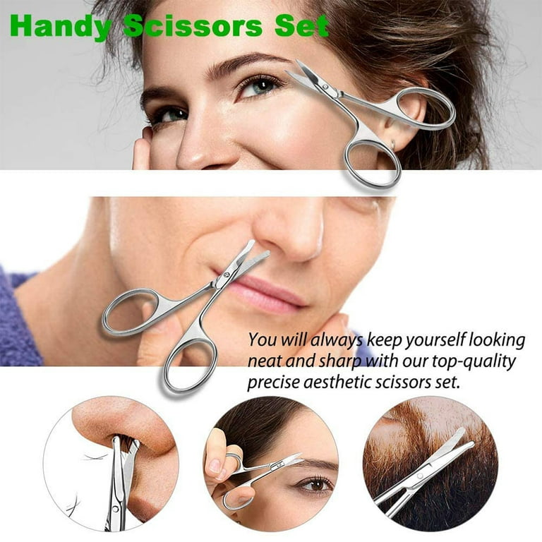 Small Grooming Scissors  Facial hair grooming, Eyelashes, Facial hair