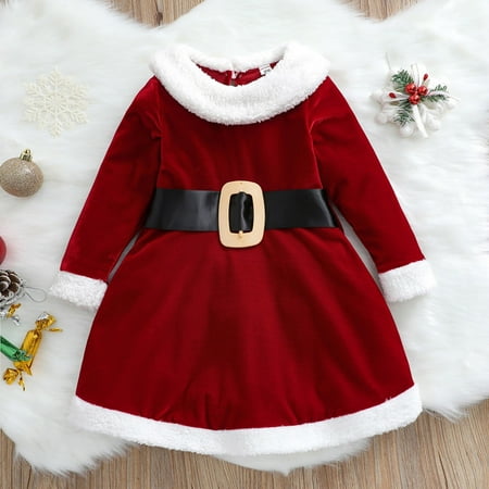 

Cathalem Dress for Girl Children Christmas Kids Fannelette Princess Girl Red Dress Dress Girls Toddler Girls Dress Dress Red 4-5 Years