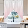 thumbnail image 2 of Swag Curtain Valances Ombre Pink Stripes Swag Valances for Kitchen Windows Striped Lines Waves Short Topper Curtains Valance Tier Pair for Kitchen Bedroom Living Room Bathroom 28"x36", 2 of 8