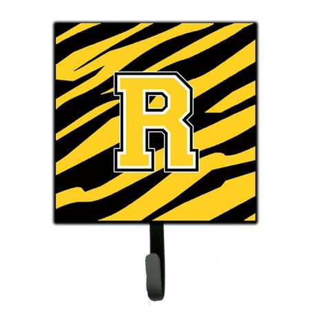 

Carolines Treasures CJ1026-RSH4 Letter R Initial Tiger Stripe - Black Gold Leash or Key Holder 7Hx4.25W multicolor