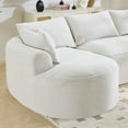 thumbnail image 6 of 124" Oversized Boneless Couches for Living Room, Sectional Curved Sofa with 7 Pillows, L-Shape Boneless Couch with Deep Seat, High-Density Memory Foam, No Assembly Required, Chenille (White), 6 of 10