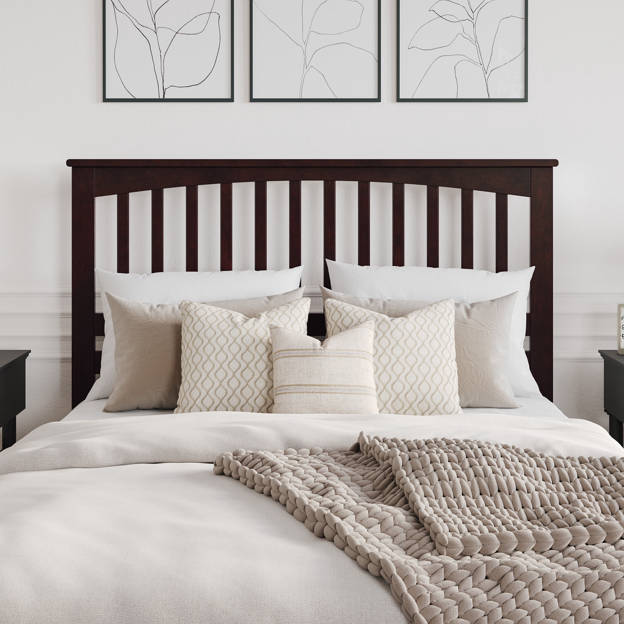 AFI Mission Queen Solid Wood Headboard, Espresso