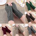 thumbnail image 2 of KAIYANG Guantes de medio dedo para mujer, guantes de lana suaves y cálidos para el invierno, guantes de brazo tejidos, mitones suaves y cálidos, unise, 2 of 4