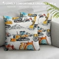 thumbnail image 3 of Orinice Kids Excavator Decorative Pillow Cover, Retro Truck Pillow Cover For Bedroom Living Room, Tractor Machinery Construction Vehicle Cushion Cover, Crane Digger Mixer Throw Pillow Cover White, 3 of 5