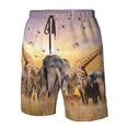thumbnail image 3 of Wukai Vintage Wildlife Protection Print Beach Trunks with Compression Liner Swimsuit Quick Dry Beach Sports Shorts with Pocket-, 3 of 8