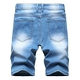 thumbnail image 3 of jsaierl Mens Denim Shorts High-end Ripped Personality Stitching Trend Denim Shorts, 3 of 6
