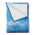 thumbnail image 2 of Beach Soft Flannel Fleece Blanket, Seascape Theme Landscape of the Beach and the Cloudy Sky in Summer Digital Print, Cozy Plush for Indoor and Outdoor Use, 50" x 60", Sand Brown Blue, by Ambesonne, 2 of 5