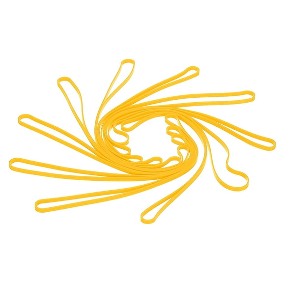 Uxcell 12 Inch Silicone Bands, 10 Pcs Elastic Rubber Wrapping Bands for Outdoor Notebook Book Wallet Pot Box, Yellow