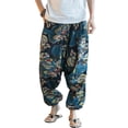 thumbnail image 2 of Men Casual Harem Pants Printed Wide Leg Retro Gypsy Pants Trousers, 2 of 6