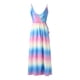 thumbnail image 2 of VISgogo, vestido de gasa con tirantes finos para mujer, vestido de fiesta con abertura sin mangas informal de verano degradado Multicolor VISgogo  moda, 2 of 9