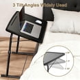 thumbnail image 5 of Max Pro Larger Folding TV Tray , XL Adjustable Foldable TV  with 6 Height, 425% Thicker HDPE Plastic  for Eating, Laptop, Snacks, Dinner Laptop on Couch & Bed, Black$$Furniture, 5 of 6